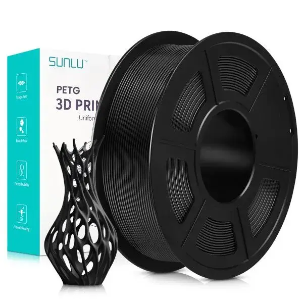 Rollo de Filamento Sunlu petg-carbon 1KG negro